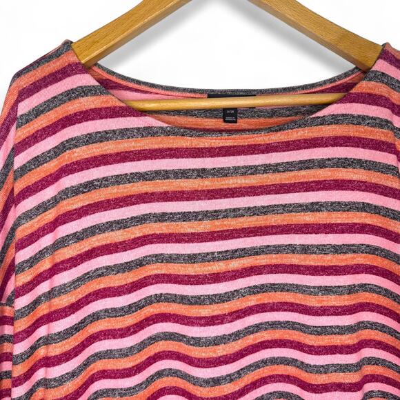 Lane Bryant Women's Boatneck Tee With Side Drawstring 26/28 Gray Pink Stripe - Picture 12 of 13